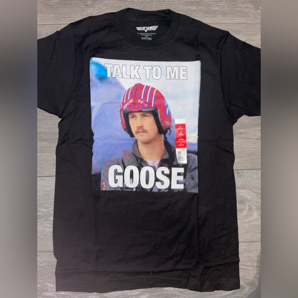 Black Graphic Tee - Talk to Me Goose - Picture 1 of 2